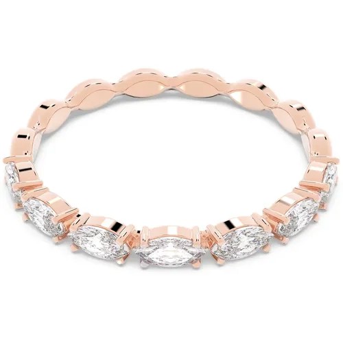 Кольцо помолвочное SWAROVSKI, нержавеющая сталь, золочение, кристаллы Swarovski, серебряный, золотой