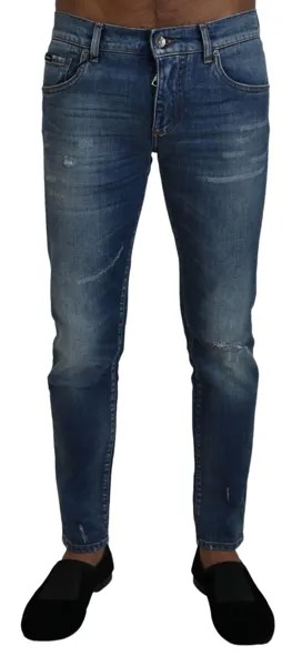 Джинсы DOLCE - GABBANA Синие эластичные джинсы скинни из хлопка IT46 / W32 / S 900 долларов США