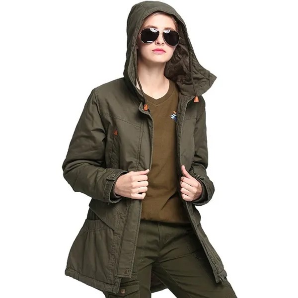 Новая уличная Женская тактическая куртка, ветрозащитные хлопковые тренировочные камуфляжные охотничьи куртки, теплые толстые военные боевые зимние пальто