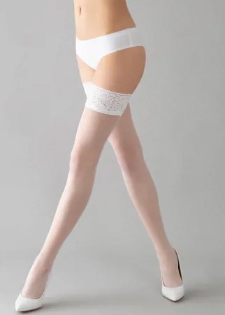 Чулки женские Giulia EMOTION 20 белые 3-4 (M/L)