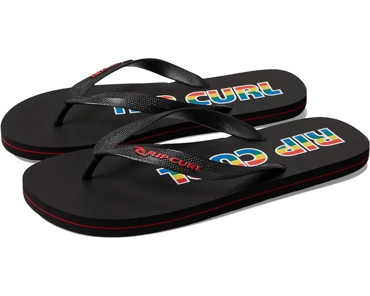 Сандалии Rip Curl Icons Open Toe Flip Flop, цвет Black/Black/Red