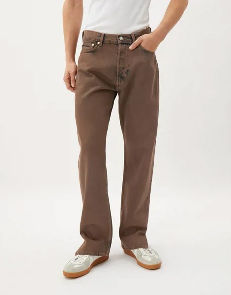 Прямые свободные джинсы коричневого цвета Weekday-Коричневый цвет
