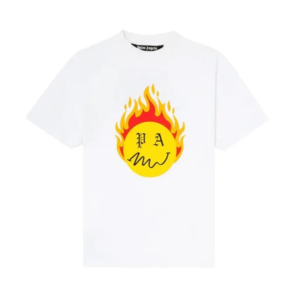 Футболка Palm Angels Burning Head Short-Sleeve T-Shirt 'White/Yellow', белый