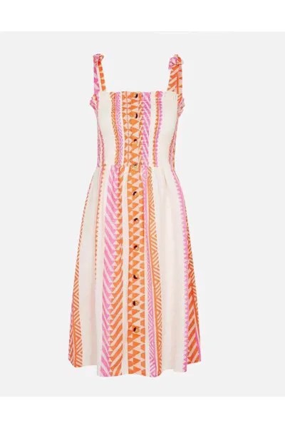Блестящее женское платье-бандо оранжево-розового цвета