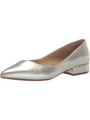 KENNETH COLE NEW YORK Женские кожаные туфли без шнуровки на блочном каблуке серебристого цвета Camelia, 6 м