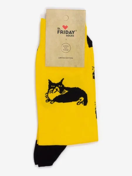 Носки St. Friday Socks - Кот, Желтый