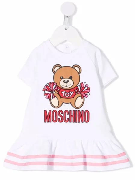 Moschino Kids платье с короткими рукавами и логотипом