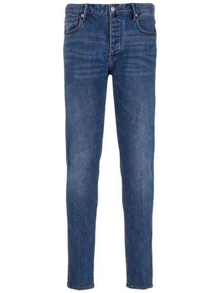 Emporio Armani узкие джинсы J75 с заниженной талией, синий
