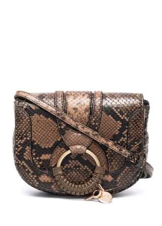 See by Chloé мини-сумка Hana со змеиным принтом