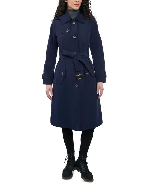 Женский однобортный тренч с капюшоном London Fog