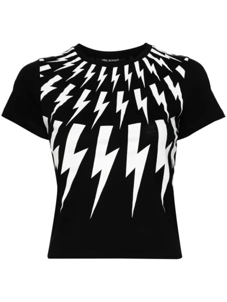 Neil Barrett футболка с принтом Fair Isle Thunderbolt, черный