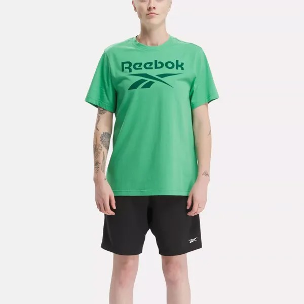 Футболка с большим сложенным логотипом Identity Reebok, зеленый