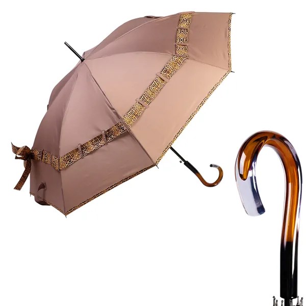 Зонт-трость женский полуавтоматический Ferre 5010-LA biocco marrone