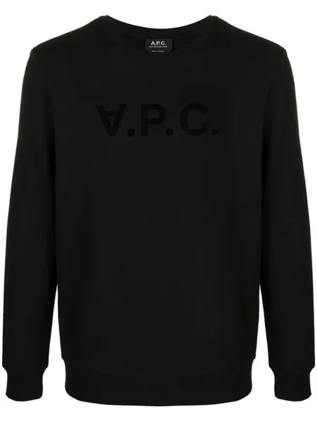 A.P.C. толстовка с круглым вырезом и логотипом, черный