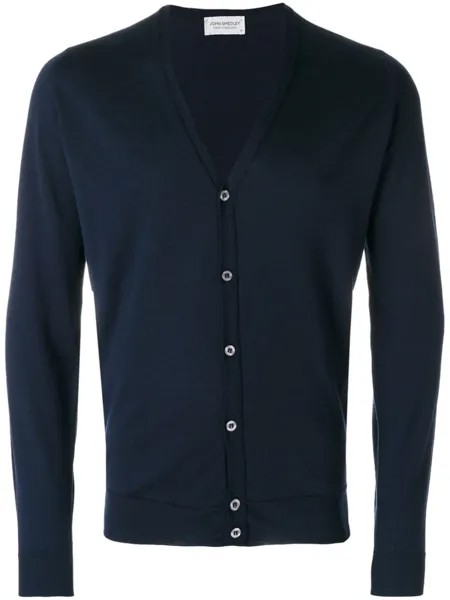 John Smedley кардиган с V-образным вырезом, синий
