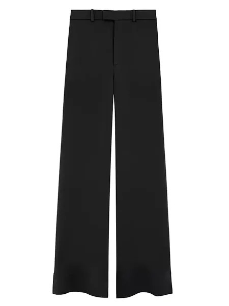 Большие брюки из креп-сатина Saint Laurent, черный