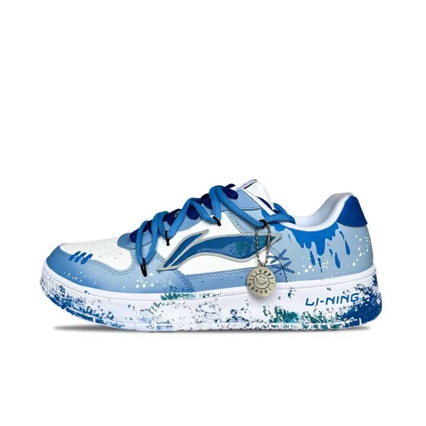 Кроссовки LINING Pontoon Boats Skateboarding Shoes Unisex Low-top White/blue, голубой