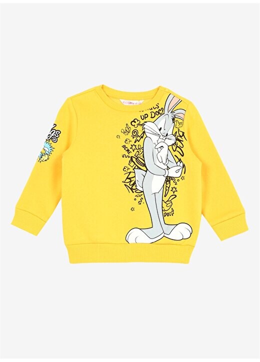 Желтый свитшот с круглым вырезом для мальчиков с принтом LOONEY TUNES Never Say Never