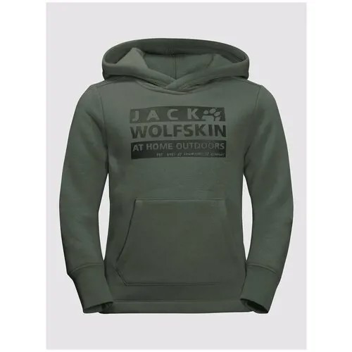 Пуловер Jack Wolfskin BRAND HOODY K, дет., цвет tulip red, размер 128