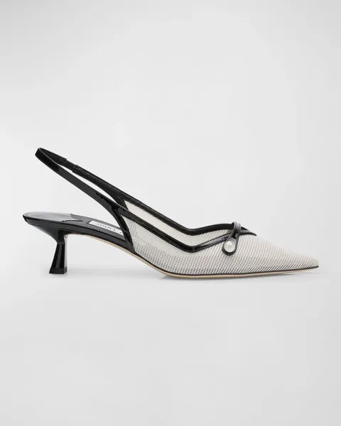 Туфли Amita с сетчатыми ремешками и пяткой на пятке Jimmy Choo, цвет Latte/Black