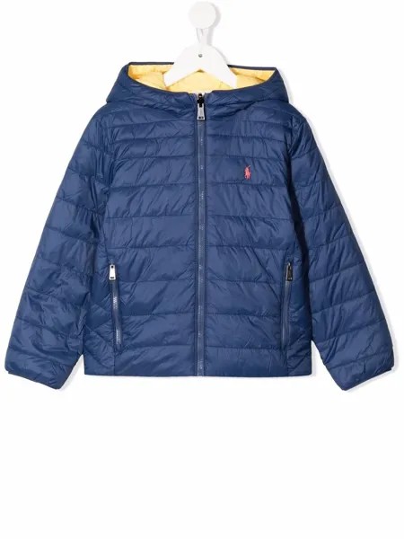 Ralph Lauren Kids двусторонняя куртка на молнии с капюшоном