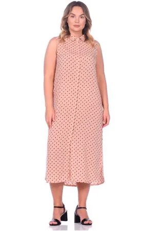 Платье-рубашка PECHE MONNAIE, вискоза, повседневное, свободный силуэт, макси, карманы, размер L, розовый