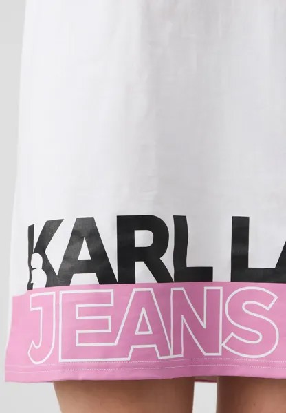 Платье из джерси REGULAR LOGO TEE DRESS Karl Lagerfeld, белый