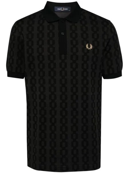 Fred Perry рубашка поло с графичным принтом, черный