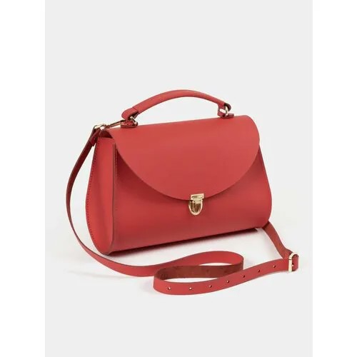 Сумка кросс-боди  Poppy Large CSATCHthe-poppy-leather-handbag-rouge-matte, фактура гладкая, коралловый