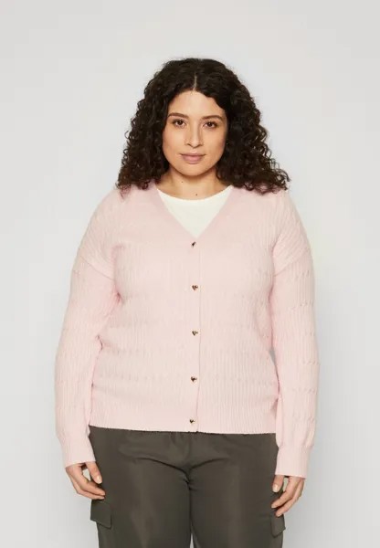 Кардиган CARKATIA CABLE V NECK CARDIGAN ONLY Carmakoma, розовый