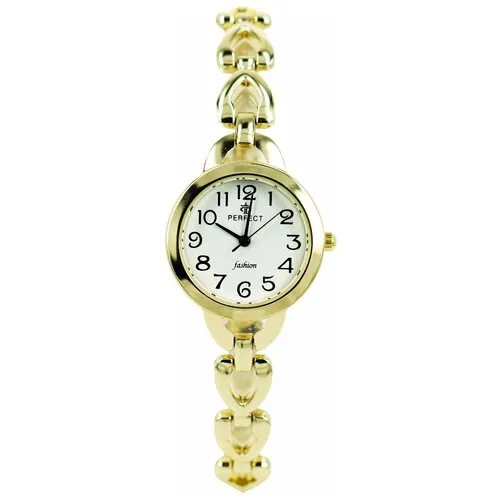 Perfect часы наручные, кварцевые, на батарейке, женские, металлический корпус, кожаный ремень, металлический браслет, с японским механизмом T042gold-белый