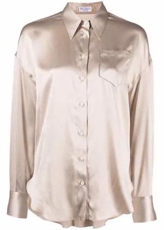 Brunello Cucinelli рубашка с декором Monili