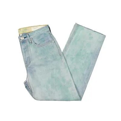 Женские прямые джинсы Rag - Bone Maya Blue Tie-Dye с высокой посадкой 31 BHFO 7735