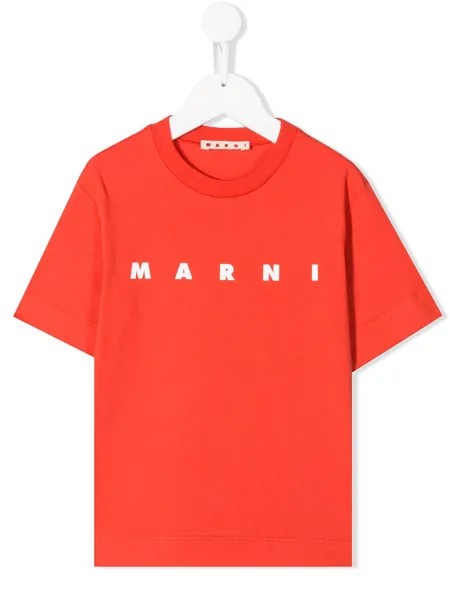 Marni Kids футболка с круглым вырезом и логотипом