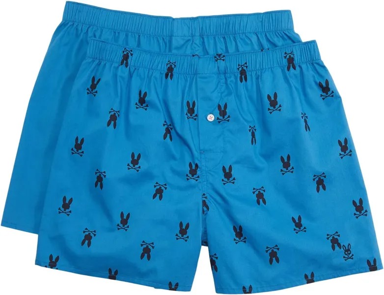 Боксеры Psycho Bunny Woven 2-Pack Boxer, цвет Yale Blue