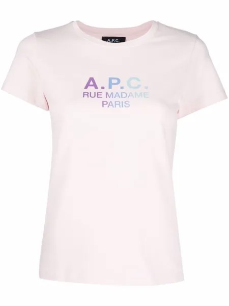 A.P.C. футболка Rue Madame Paris, розовый
