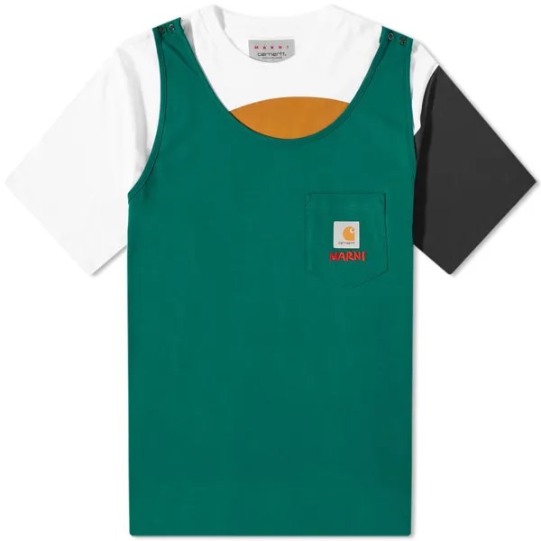 Футболка Marni x Carhartt WIP Panel Vest Overlay Tee