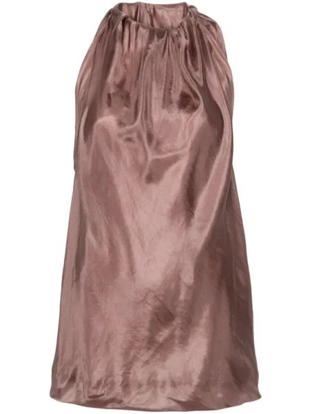 Rick Owens шелковая блузка Bag со сборками, розовый