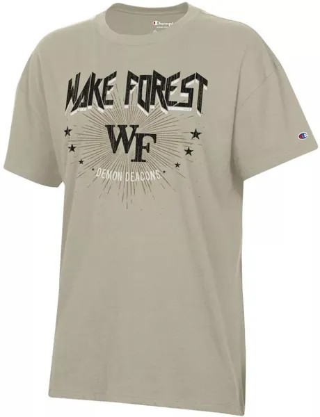 Женская футболка большого размера Champion Wake Forest Demon Deacons Tan Core