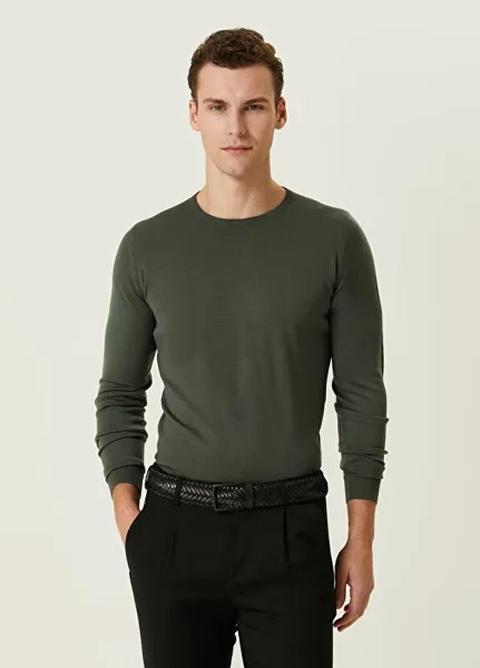 Зеленый шерстяной свитер John Smedley