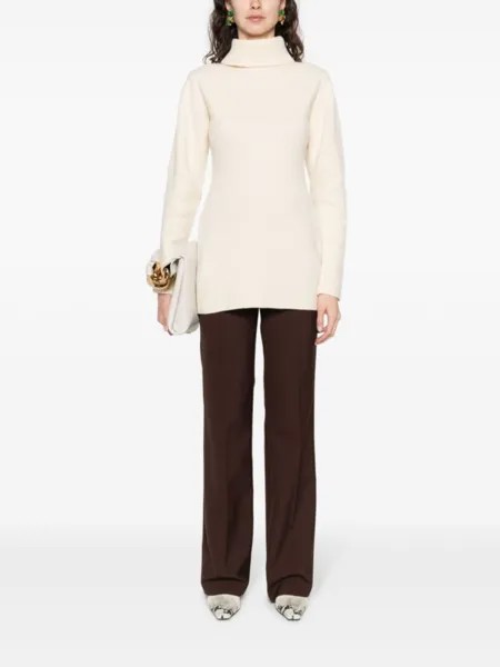 Jil Sander шерстяной джемпер с высоким воротником, нейтральный цвет