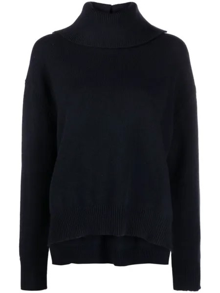 Jil Sander шерстяной свитер с высоким воротником, синий