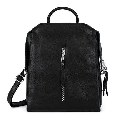 Рюкзак NOVE 21-2021-208-black, натуральная кожа, внутренний карман, черный