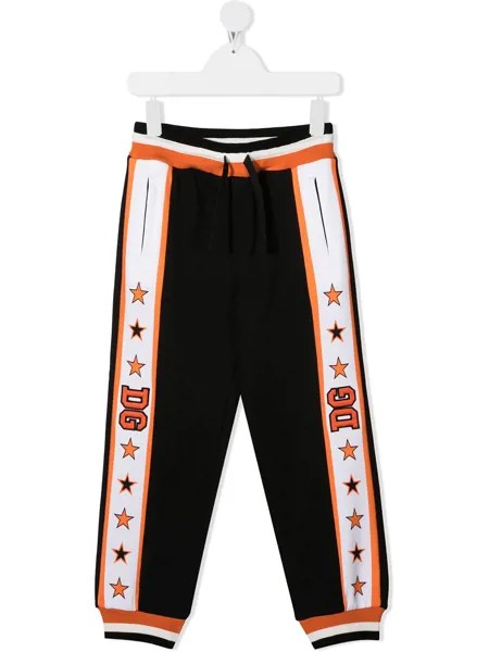 Dolce & Gabbana Kids спортивные брюки с логотипами на лампасах