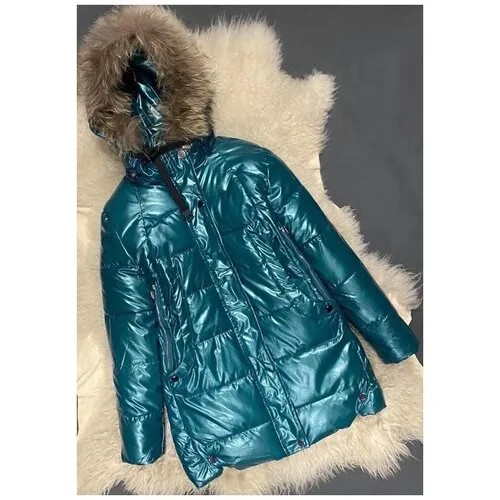 Зимнее пальто MALIYANA для девочек, голубое_размер 122