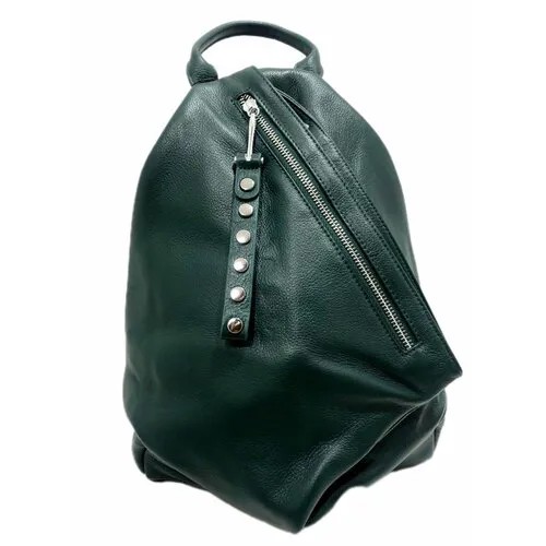 Рюкзак , натуральная кожа, зеленый