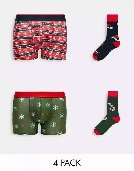 Рождественские плавки и носки Only & Sons, 4 упаковки