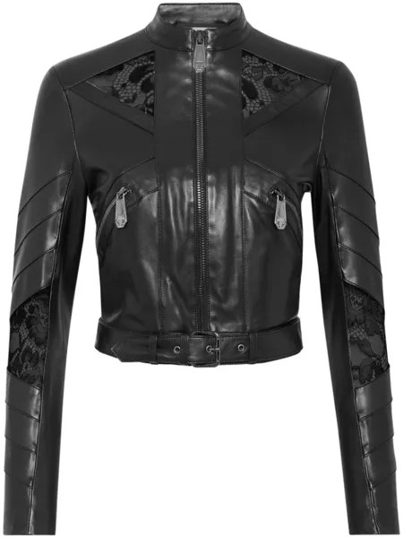 Philipp Plein куртка с кружевными вставками, черный