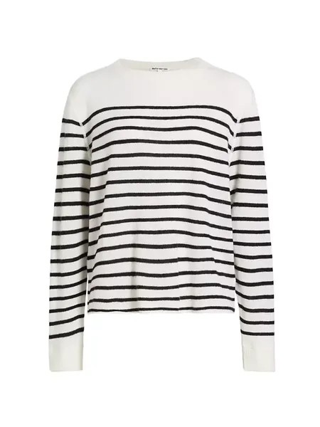 Кашемировый свитер-бойфренд Reformation, цвет gossamer black stripe