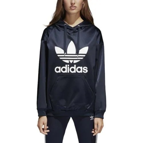[BP9406] Женская толстовка Adidas Originals с атласным трилистником - синий